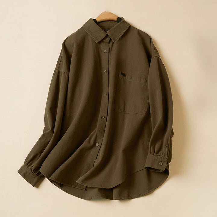 Buddha Stonesカジュアルボタンデザイン レディース スタンドカラー 長袖 コットンシャツ - シエナ - US14、 UK/AU18、 EU46 (2XL) - image 15