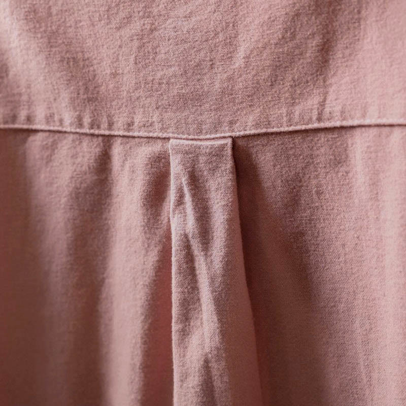 Buddha Stones秋冬 無地 ボタンダウン スタンドカラー 長袖 レディース コットンシャツ - image 9