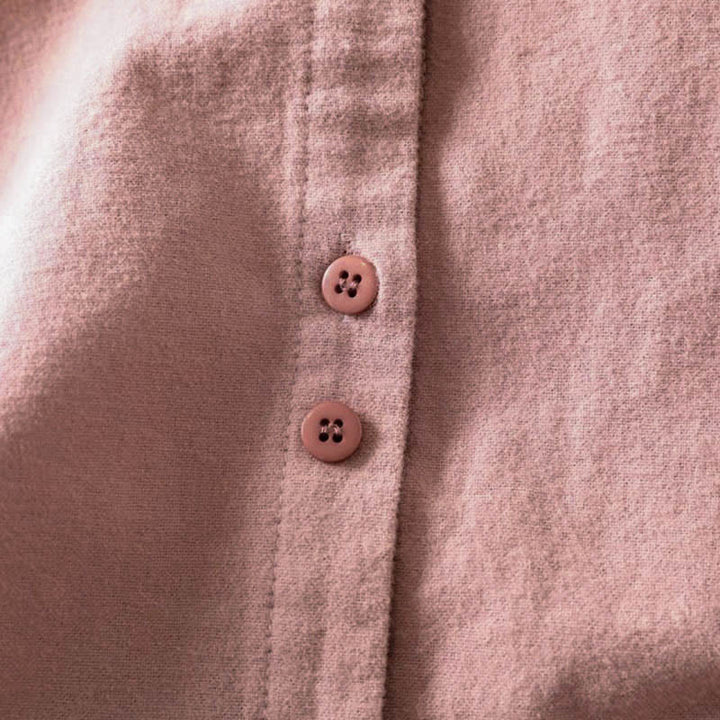 Buddha Stones秋冬 無地 ボタンダウン スタンドカラー 長袖 レディース コットンシャツ - image 11