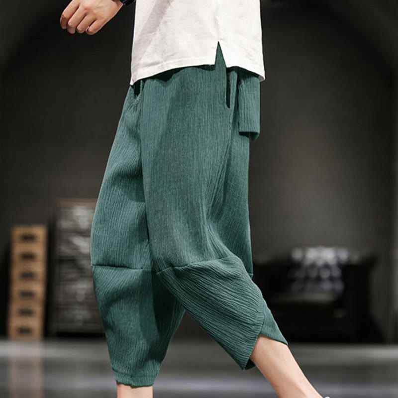 Buddha Stonesサマーソリッド メンズ クロップドパンツ ポケット付き - ライトシーグリーン - US/UK/AU46、 EU56 (5XL)  - image 9