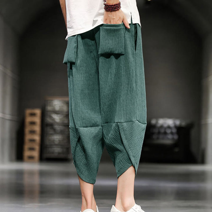 Buddha Stonesサマーソリッド メンズ クロップドパンツ ポケット付き - image 12