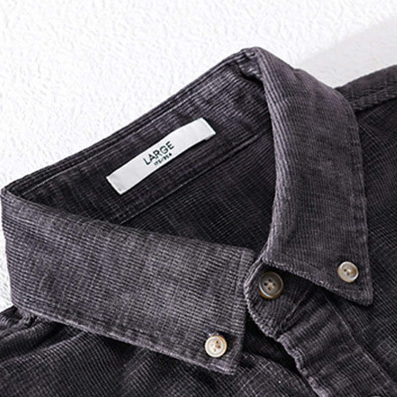 Buddha Stonesカジュアルコーデュロイ無地メンズ長袖コットン厚手ジャケット ポケット付き - image 1