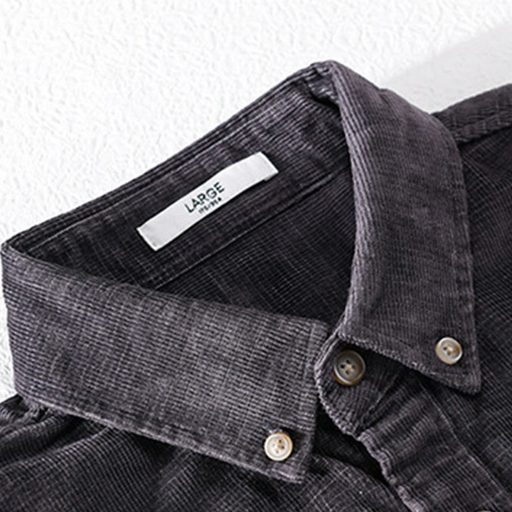 Buddha Stonesカジュアルコーデュロイ無地メンズ長袖コットン厚手ジャケット ポケット付き - image 1