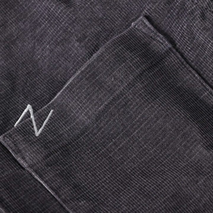 Buddha Stonesカジュアルコーデュロイ無地メンズ長袖コットン厚手ジャケット ポケット付き - image 2