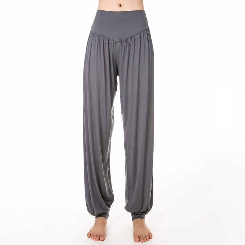 Buddha Stones柄の無地ルーズフィットモーダルヨガダンスハーレムパンツ - image 16