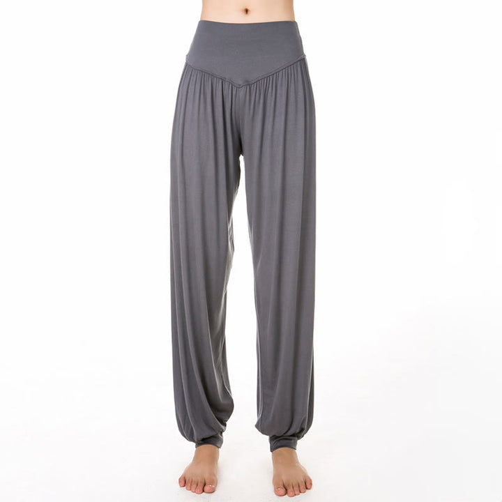 Buddha Stones柄の無地ルーズフィットモーダルヨガダンスハーレムパンツ - image 16