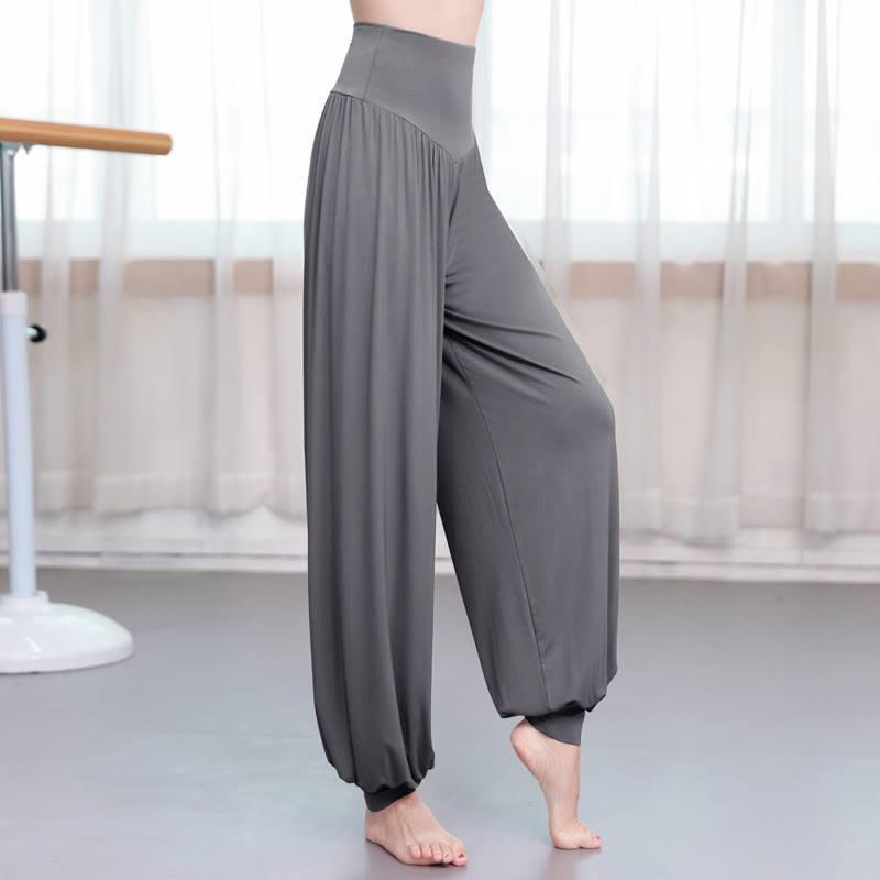Buddha Stones柄の無地ルーズフィットモーダルヨガダンスハーレムパンツ - ダークグレー - US12、 UK/AU16、 EU44 (3XL) - image 13