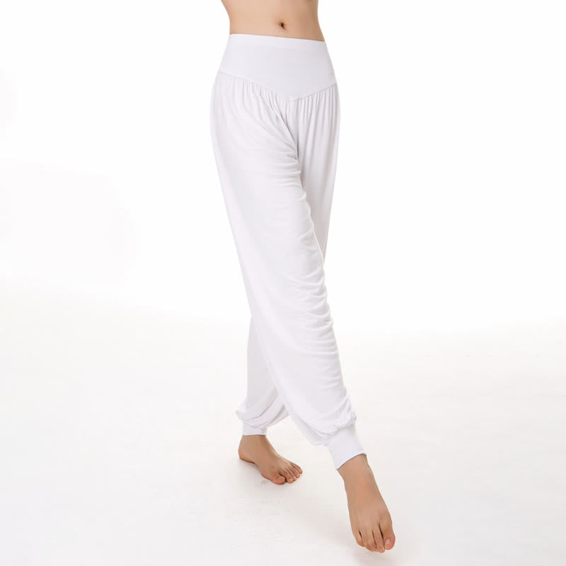 Buddha Stones柄の無地ルーズフィットモーダルヨガダンスハーレムパンツ - image 18