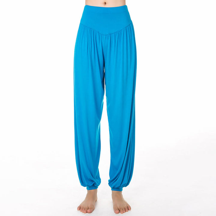 Buddha Stones柄の無地ルーズフィットモーダルヨガダンスハーレムパンツ - ディープスカイブルー - US12、 UK/AU16、 EU44 (3XL) - image 19