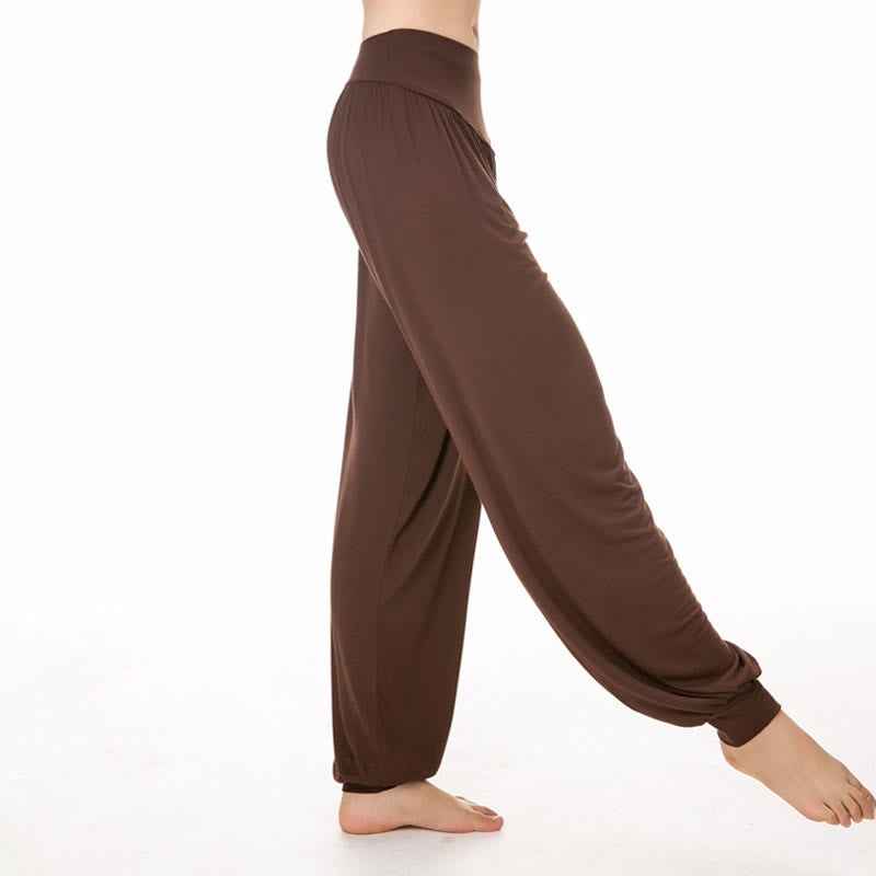 Buddha Stones柄の無地ルーズフィットモーダルヨガダンスハーレムパンツ - image 21