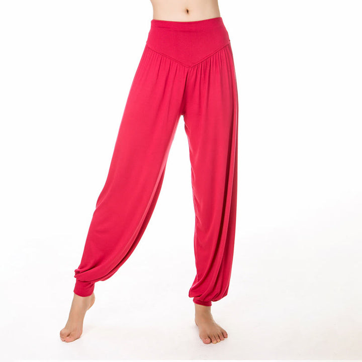 Buddha Stones柄の無地ルーズフィットモーダルヨガダンスハーレムパンツ - トマト - US12、 UK/AU16、 EU44 (3XL) - image 22