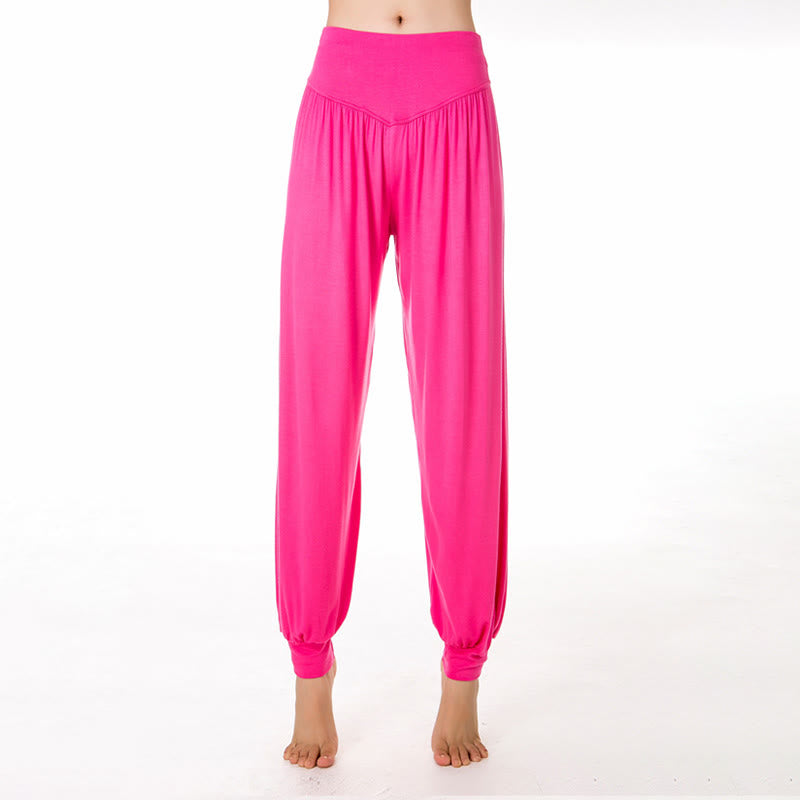 Buddha Stones柄の無地ルーズフィットモーダルヨガダンスハーレムパンツ - ホットピンク - US12、 UK/AU16、 EU44 (3XL) - image 23