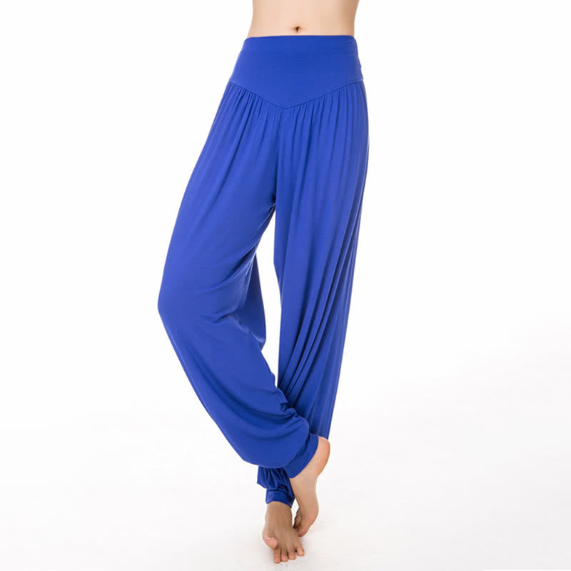 Buddha Stones柄の無地ルーズフィットモーダルヨガダンスハーレムパンツ - ロイヤルブルー - US12、 UK/AU16、 EU44 (3XL) - image 27