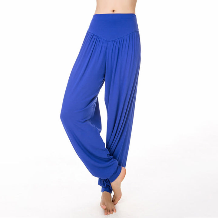 Buddha Stones柄の無地ルーズフィットモーダルヨガダンスハーレムパンツ - ロイヤルブルー - US12、 UK/AU16、 EU44 (3XL) - image 27