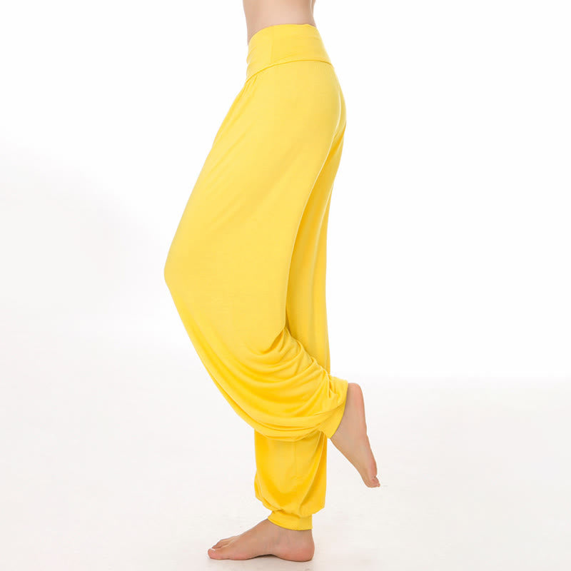 Buddha Stones柄の無地ルーズフィットモーダルヨガダンスハーレムパンツ - 黄色 - US12、 UK/AU16、 EU44 (3XL) - image 28