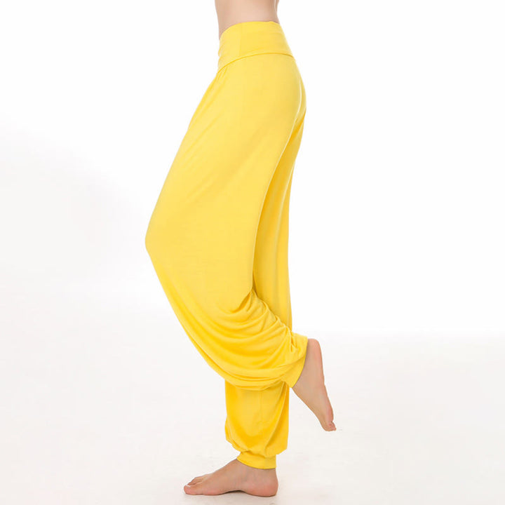 Buddha Stones柄の無地ルーズフィットモーダルヨガダンスハーレムパンツ - 黄色 - US12、 UK/AU16、 EU44 (3XL) - image 28