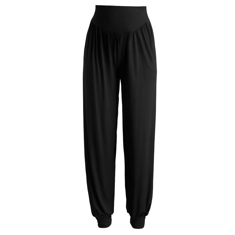 Buddha Stones柄の無地ルーズフィットモーダルヨガダンスハーレムパンツ - image 6