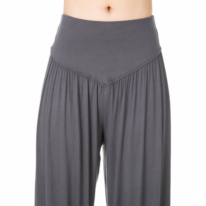 Buddha Stones柄の無地ルーズフィットモーダルヨガダンスハーレムパンツ - image 14