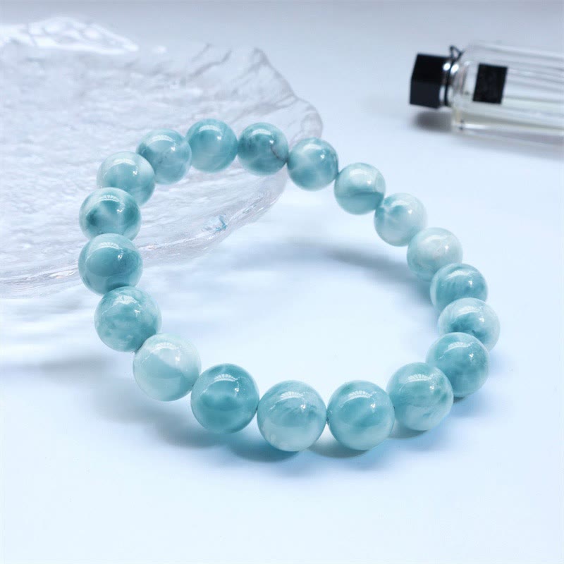 Buddha Stones天然ラリマーの知恵と自信のブレスレット - image 1