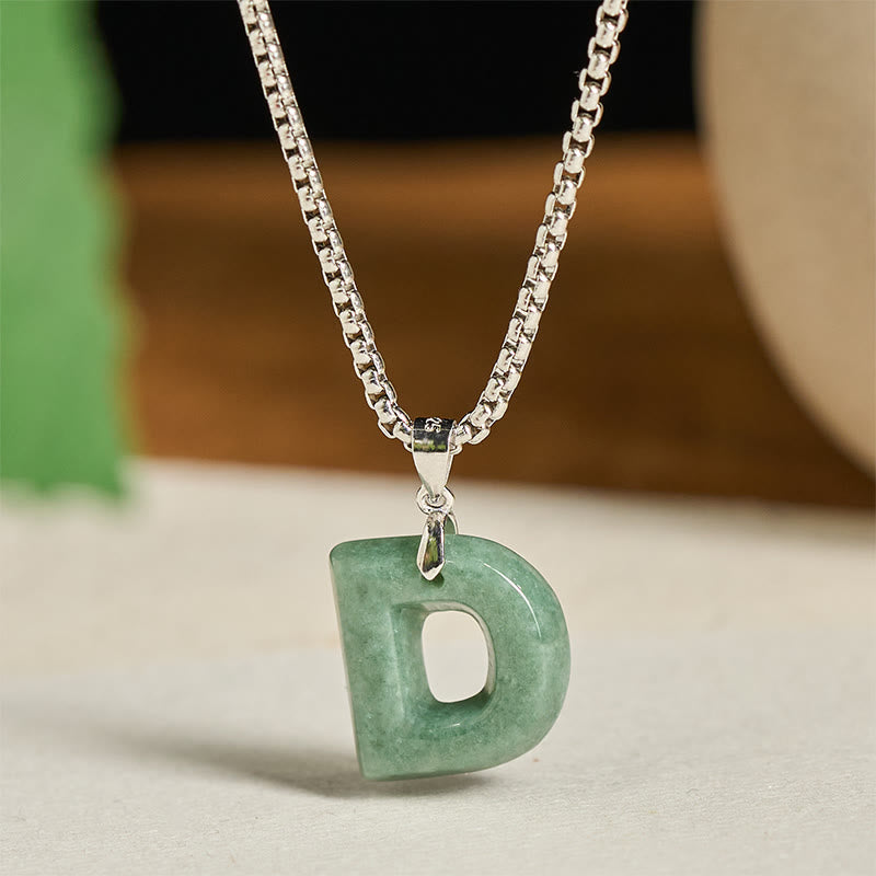 Buddha Stones天然AZ文字翡翠 チタン鋼 ワイドチェーン豊かさのネックレスペンダント - D - image 11