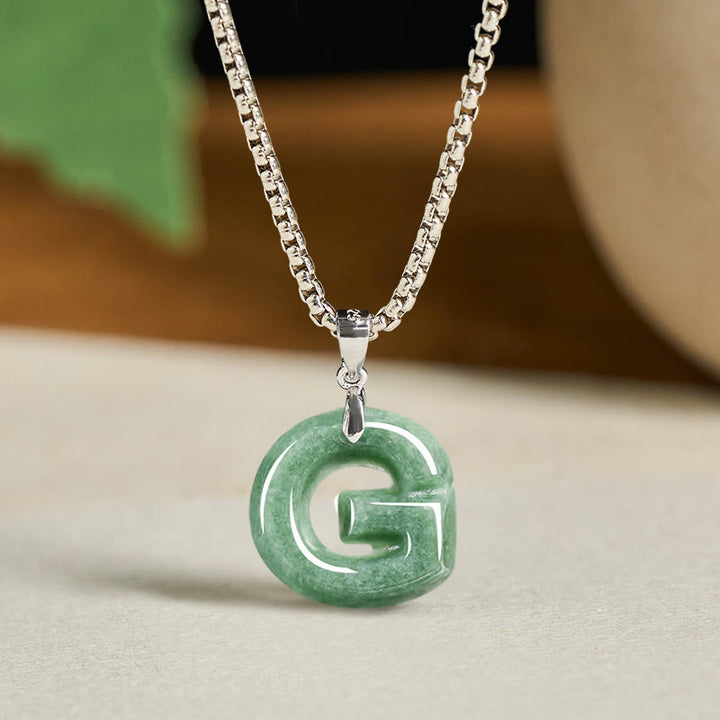 Buddha Stones天然AZ文字翡翠 チタン鋼 ワイドチェーン豊かさのネックレスペンダント - G - image 15