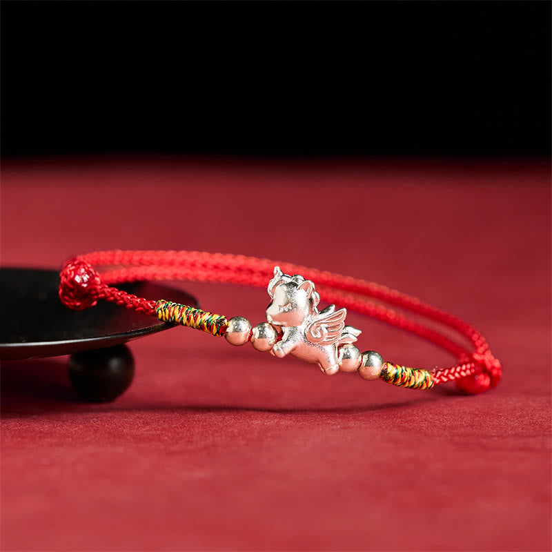 Buddha Stones925スターリングシルバー 馬年豊かさの紐ブレスレット - image 1