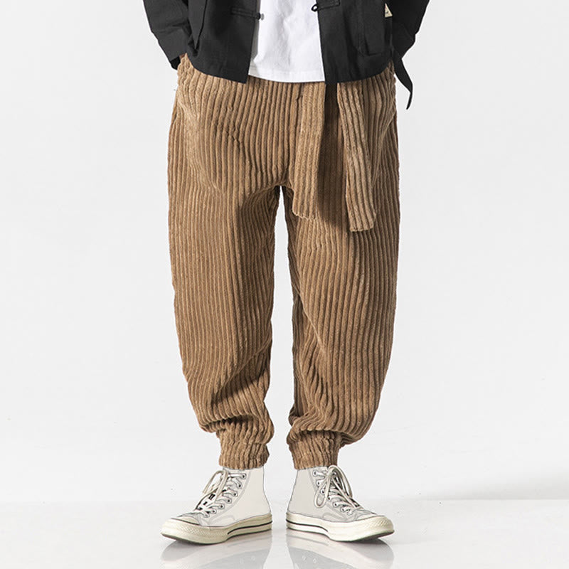 Buddha Stones冬用 無地 メンズ 足首丈 コーデュロイパンツ ポケット付き - image 31