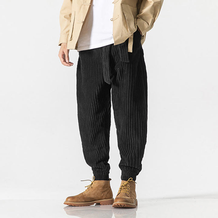 Buddha Stones冬用 無地 メンズ 足首丈 コーデュロイパンツ ポケット付き - image 20