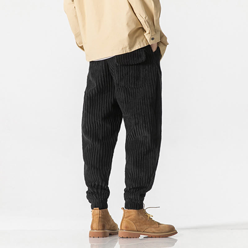 Buddha Stones冬用 無地 メンズ 足首丈 コーデュロイパンツ ポケット付き - image 21