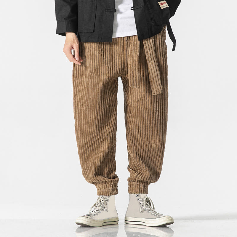 Buddha Stones冬用 無地 メンズ 足首丈 コーデュロイパンツ ポケット付き - image 25