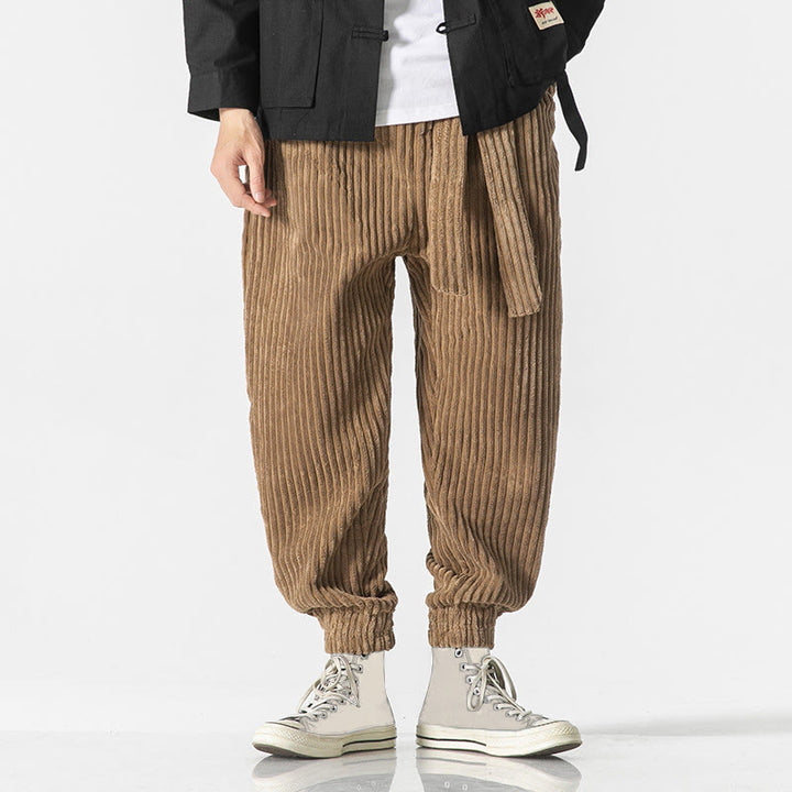 Buddha Stones冬用 無地 メンズ 足首丈 コーデュロイパンツ ポケット付き - image 25