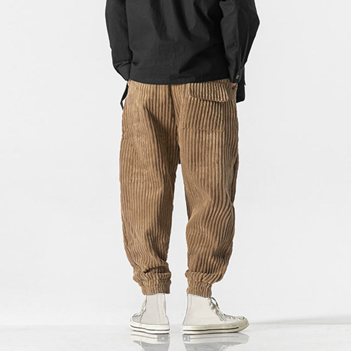 Buddha Stones冬用 無地 メンズ 足首丈 コーデュロイパンツ ポケット付き - image 29