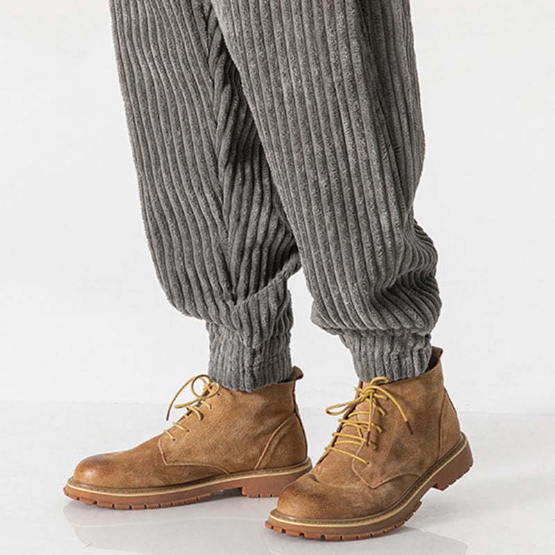 Buddha Stones冬用 無地 メンズ 足首丈 コーデュロイパンツ ポケット付き - image 14