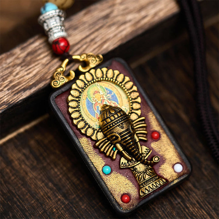 Buddha Stonesチベット ガネーシャ ガンパティ 象黒檀平和 ネックレス ペンダント - Bスタイル - image 10