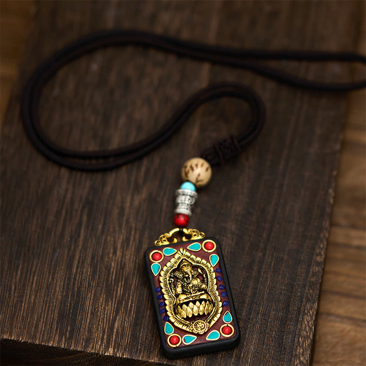 Buddha Stonesチベット ガネーシャ ガンパティ 象黒檀平和 ネックレス ペンダント - image 29