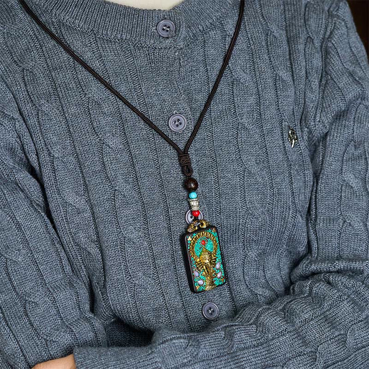 Buddha Stonesチベット ガネーシャ ガンパティ 象黒檀平和 ネックレス ペンダント - image 7