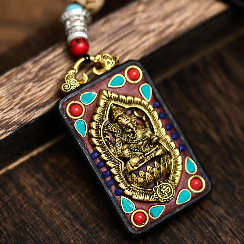 Buddha Stonesチベット ガネーシャ ガンパティ 象黒檀平和 ネックレス ペンダント - Dスタイル - image 24