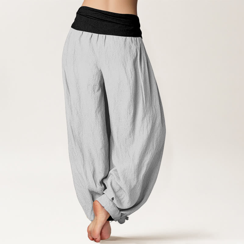 Buddha Stonesコットン ブルー ブラック グレー 無地 レディース 伸縮性ウエスト ハーレムパンツ - image 12