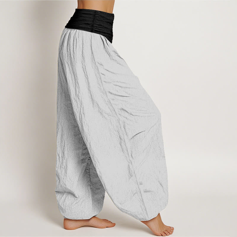 Buddha Stonesコットン ブルー ブラック グレー 無地 レディース 伸縮性ウエスト ハーレムパンツ - image 13