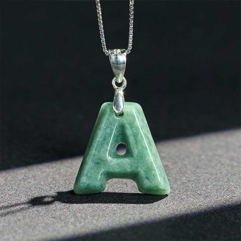 Buddha Stones天然 AZ 文字翡翠 925 スターリングシルバー シルムチェーン豊かさのネックレスペンダント - image 4