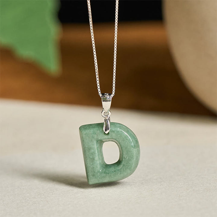 Buddha Stones天然 AZ 文字翡翠 925 スターリングシルバー シルムチェーン豊かさのネックレスペンダント - D - image 22