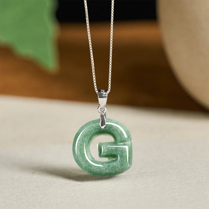 Buddha Stones天然 AZ 文字翡翠 925 スターリングシルバー シルムチェーン豊かさのネックレスペンダント - G - image 30