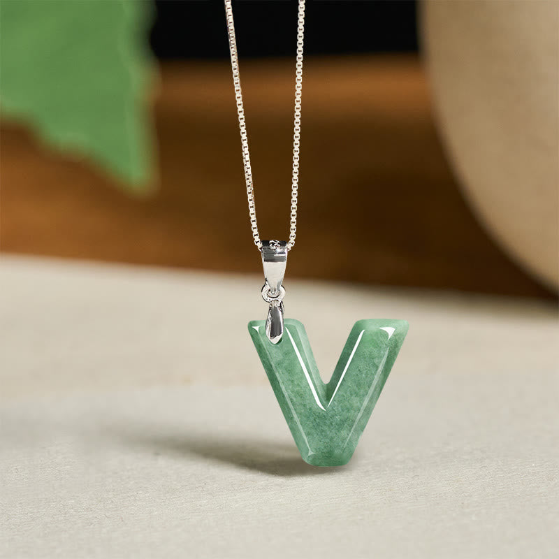 Buddha Stones天然 AZ 文字翡翠 925 スターリングシルバー シルムチェーン豊かさのネックレスペンダント - V - image 45