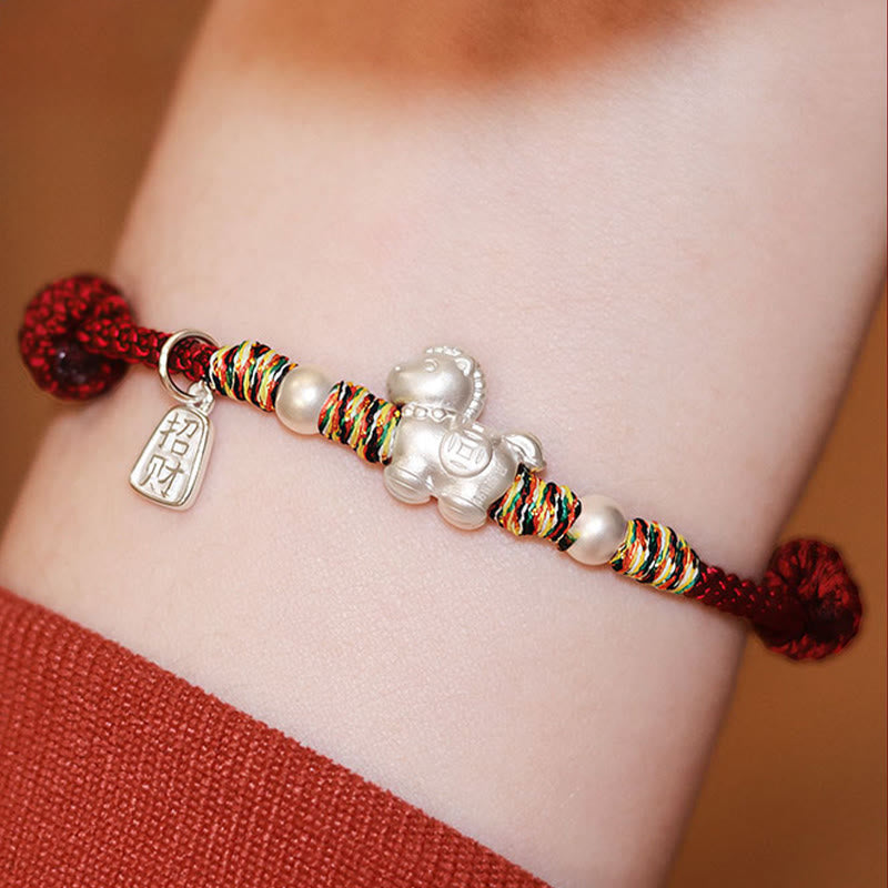 Buddha Stones999スターリングシルバー 馬年 自由 手作業製 ストリングブレスレット - image 6