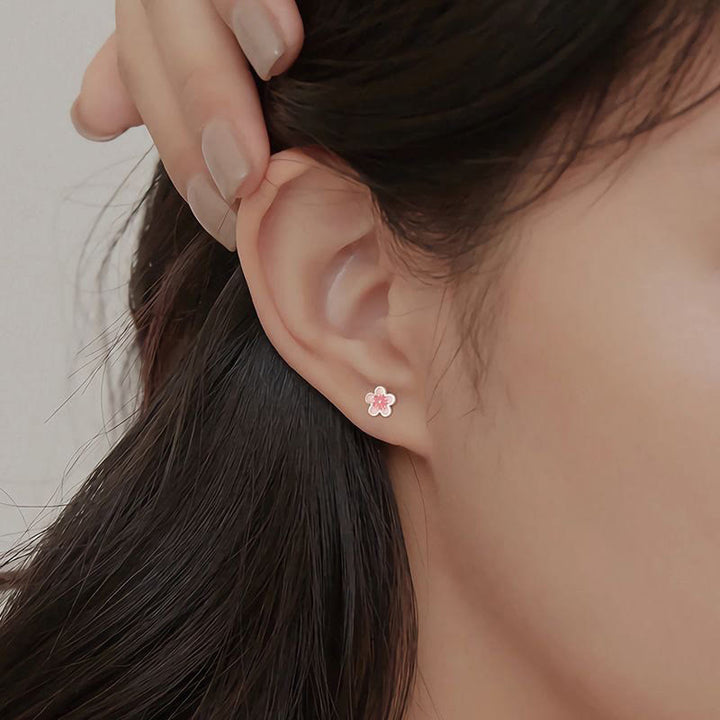 Buddha Stones999スターリングシルバー 桃の花の良縁祈願イヤリング - image 3