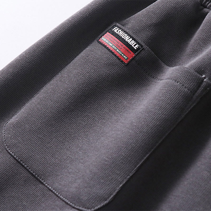 Buddha Stones秋冬 無地 ドローストリング レギュラー フリース裏地 伸縮性ウエスト メンズ コットン ハーレムパンツ ポケット付き - image 5