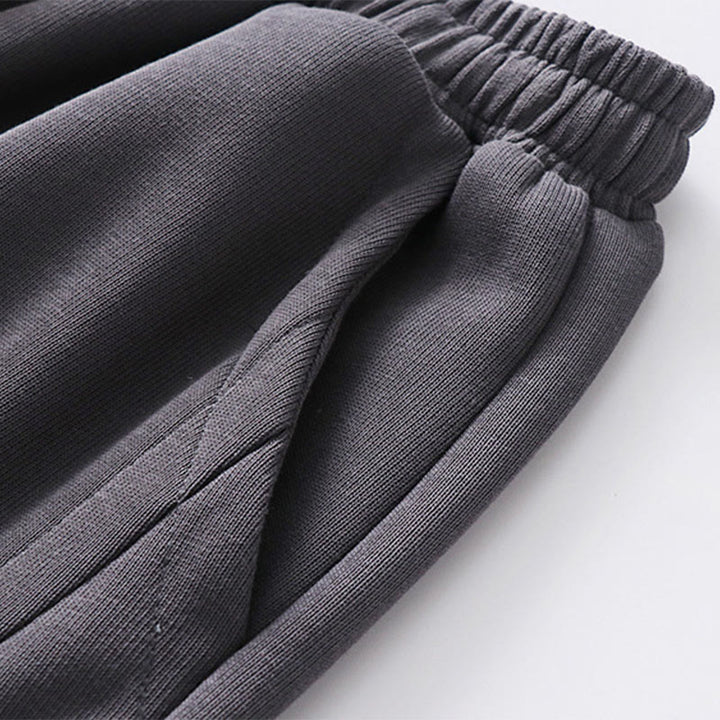 Buddha Stones秋冬 無地 ドローストリング レギュラー フリース裏地 伸縮性ウエスト メンズ コットン ハーレムパンツ ポケット付き - image 4