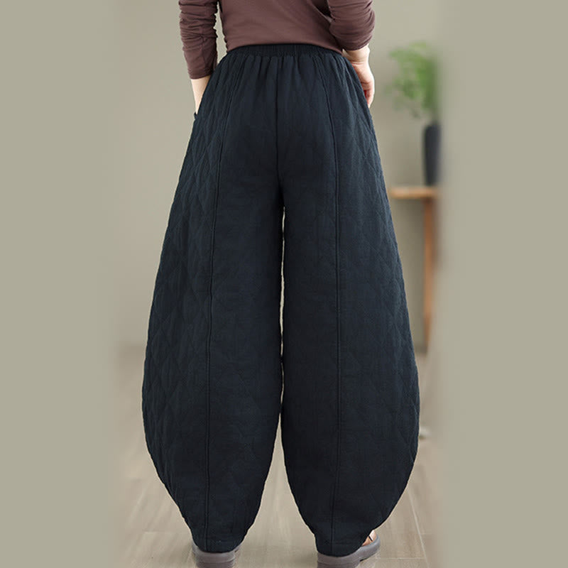Buddha Stones冬 ダイヤモンド柄 コットン レディース ポケット付きパンツ - image 17