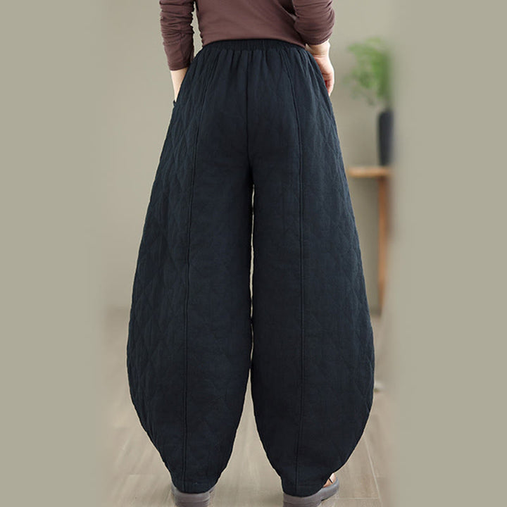 Buddha Stones冬 ダイヤモンド柄 コットン レディース ポケット付きパンツ - image 17