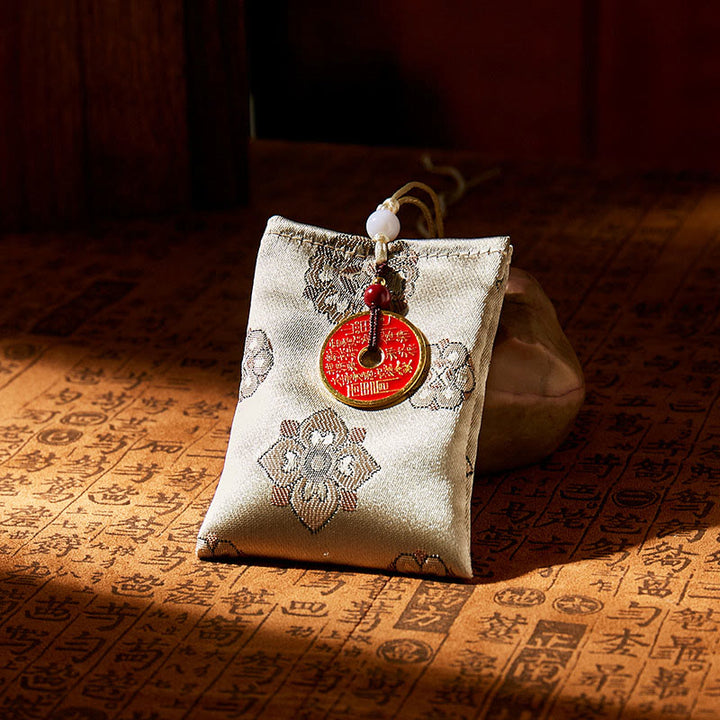 Buddha Stonesの幽霊お金を使うジャカード刺繍サシェ良縁祈願吊り下げ装飾 - グレー - image 4